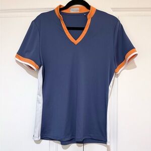 Callaway Women’s Blue and Orange V-Neck Opti-Dri top